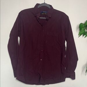 Zara Men's Maroon Button Up Shirt